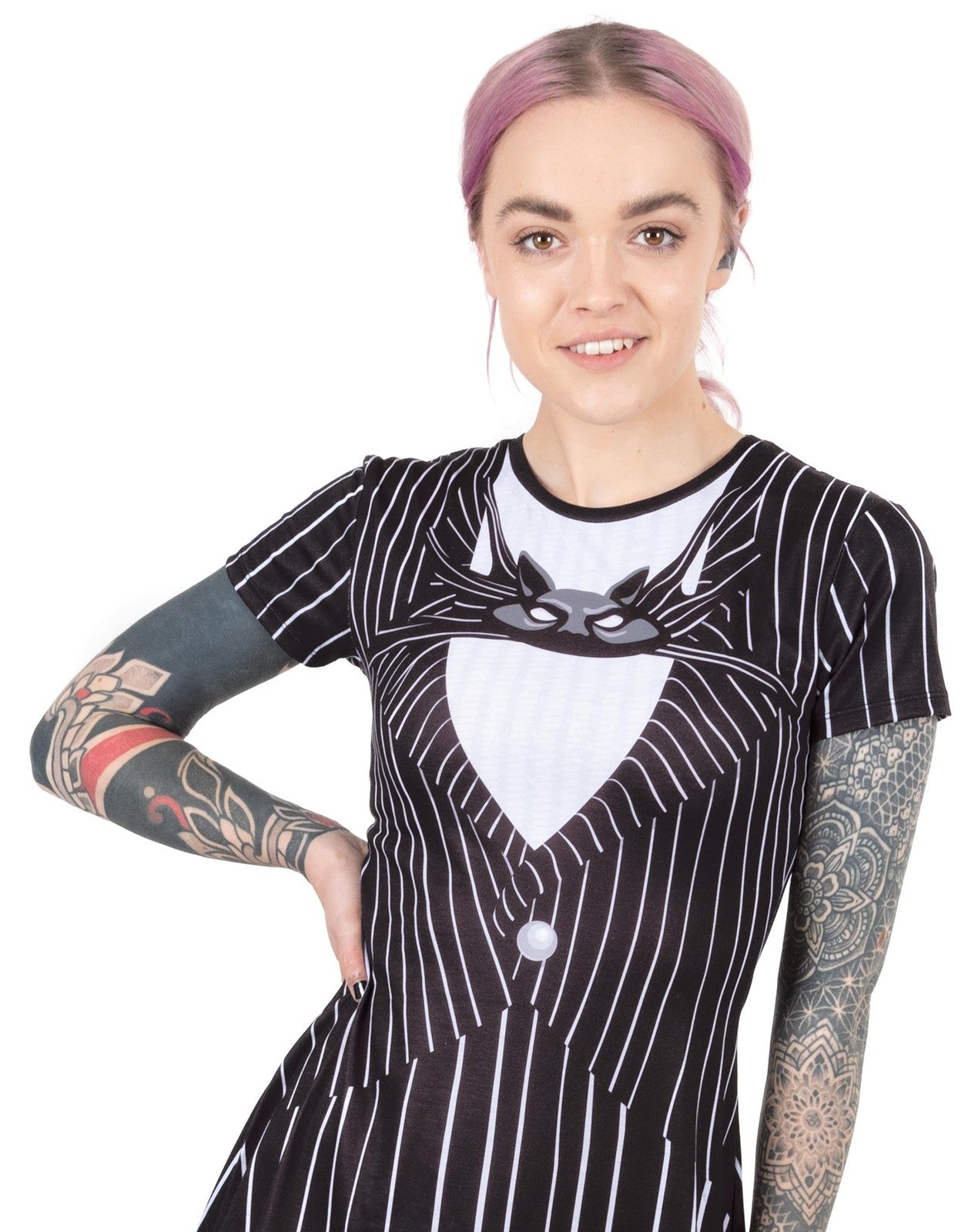 Disney Short Sleeve Skater Dress | Womens Black | Official Merch