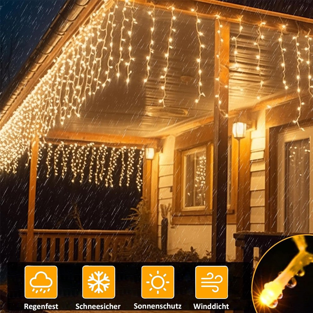 CHRISTMAS LED WHITE SNOWING ICICLE BRIGHT PARTY WEDDING XMAS OUTDOOR LIGHTS