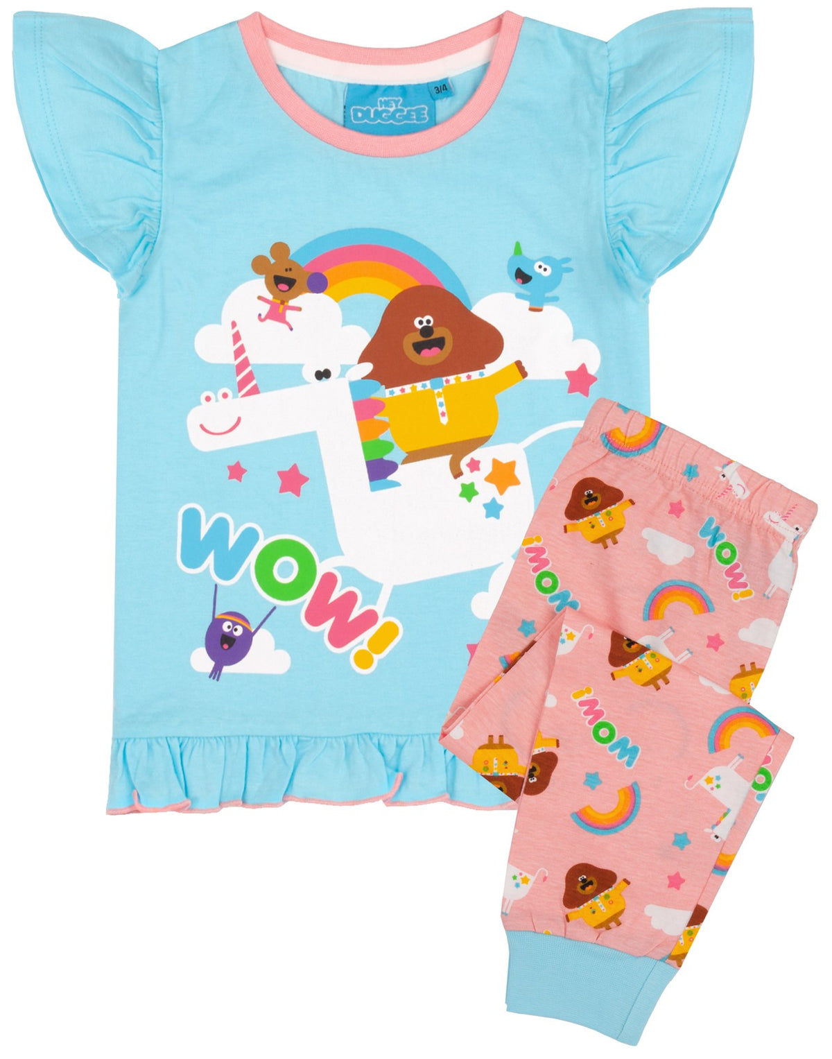Hey Duggee Short Sleeve Long Leg Pyjama Set | Girls Blue | Official Merch