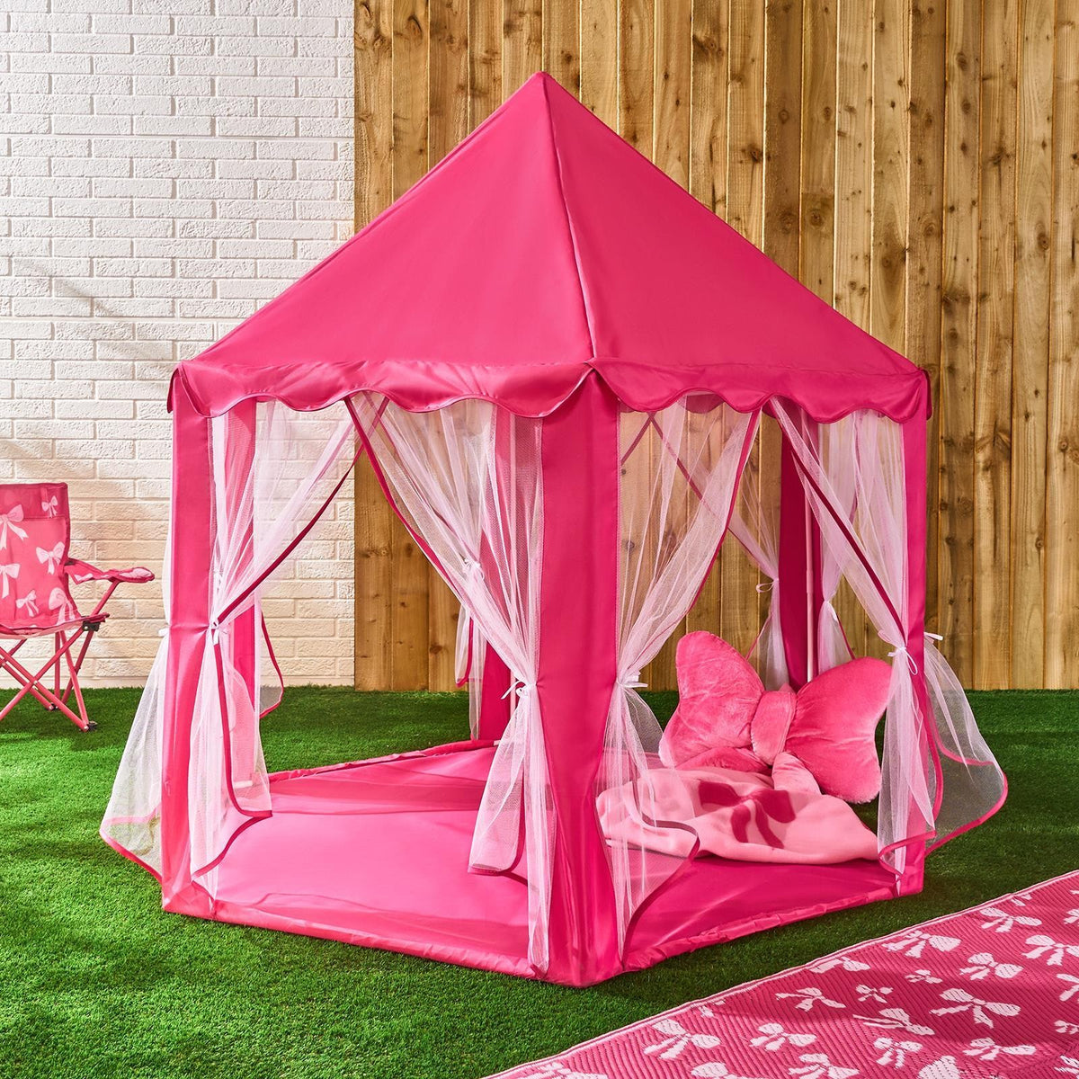 OHS Kids Garden Gazebo with Curtains Outdoor Patio Playhouse Tent Canopy
