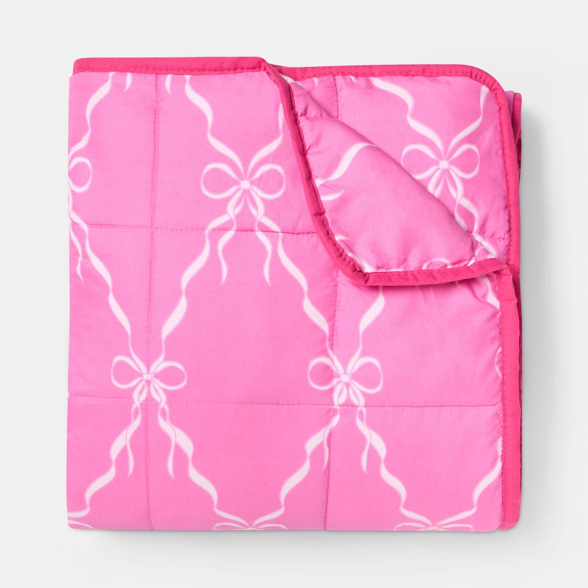 OHS Bows Weighted Blanket 8kg Quilted Throw Sensory Sleep Anxiety Therapy