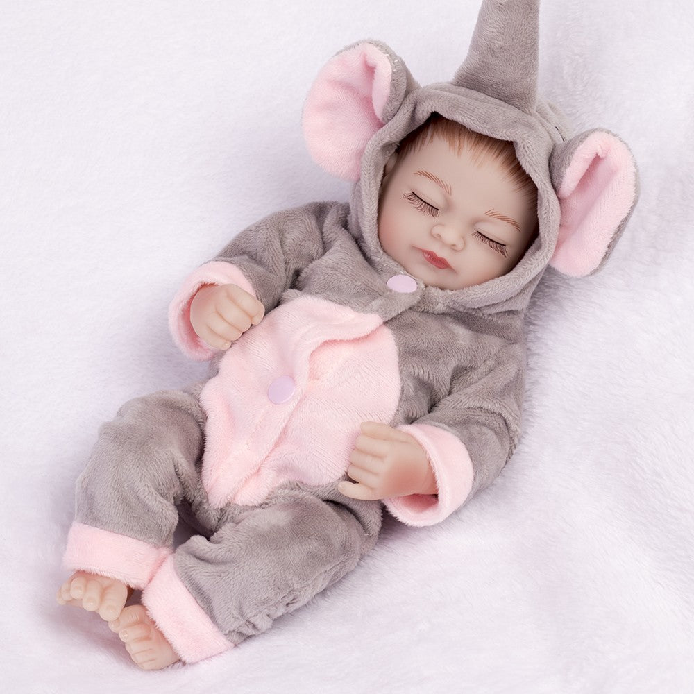 10" Reborn Baby Dolls Twins Full Body Vinyl Silicone Mini Newborn Girl Bath Toys