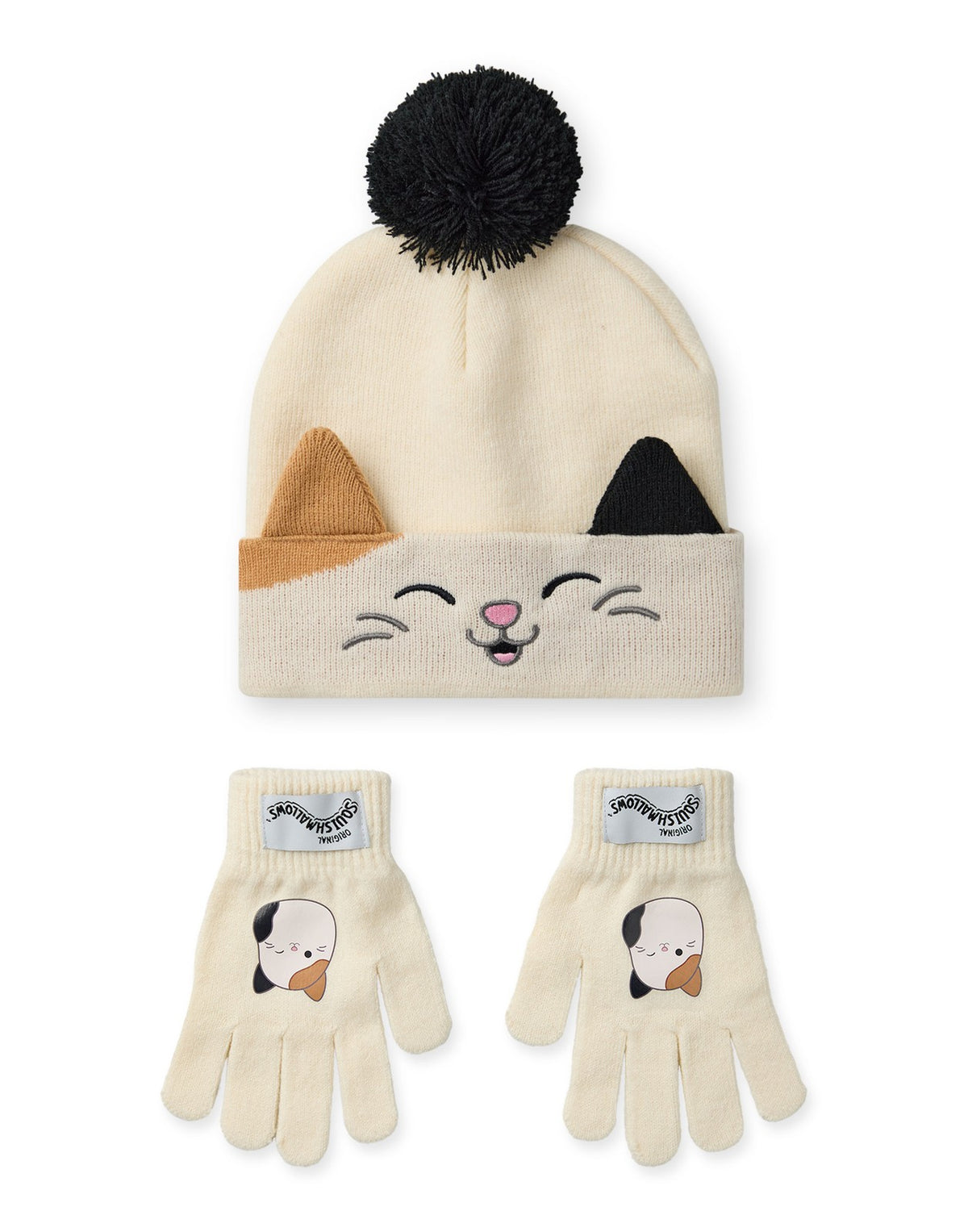 Squishmallows Beanie and Gloves Set | Girls Beige | Official Merch