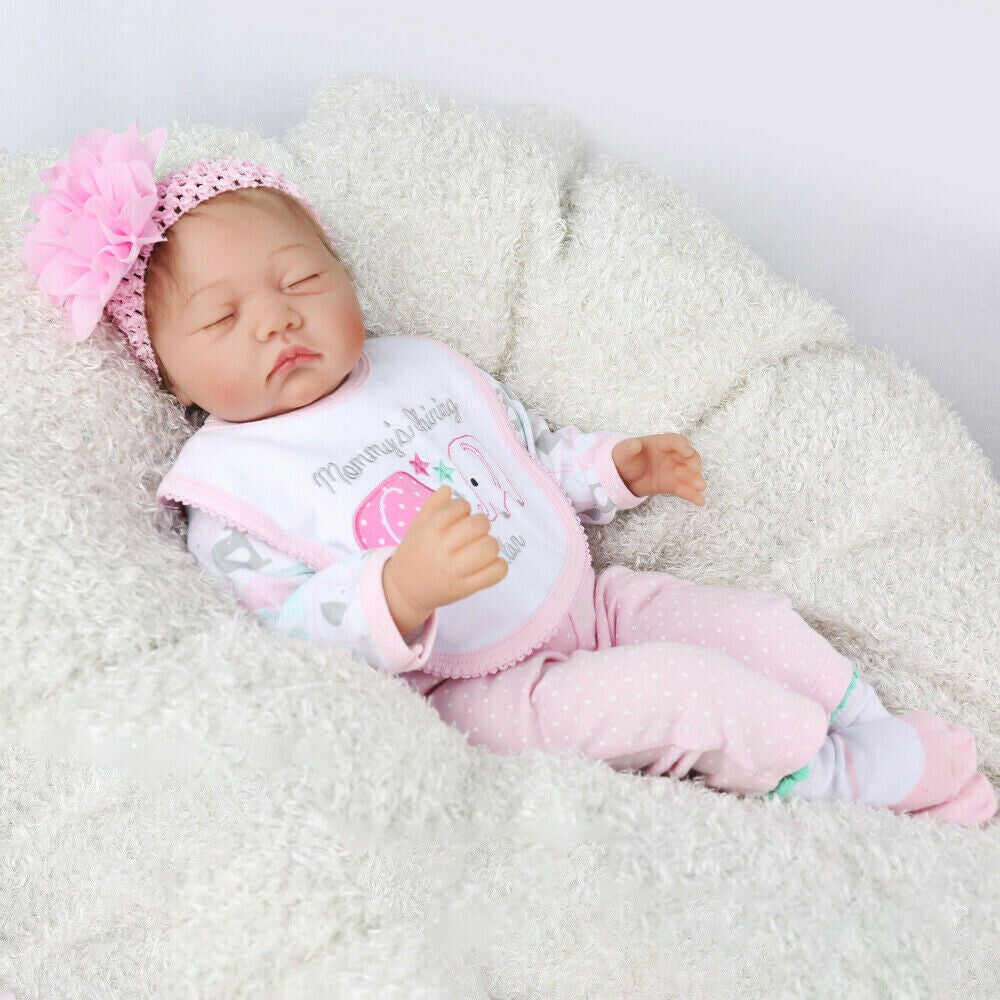 22" Reborn Dolls Realistic Baby Girl Doll Silicone Vinyl Newborn Baby Twins Gift