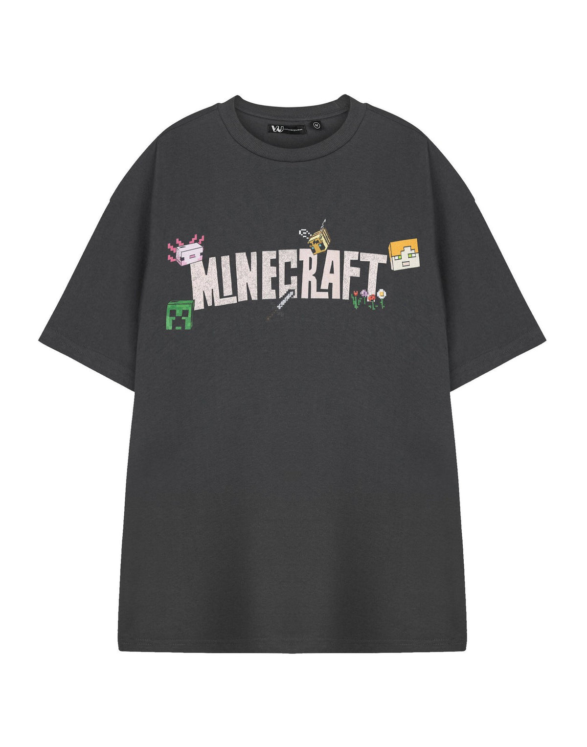 Minecraft Short Sleeved T-Shirt | Womens Charcoal Gaming | Official Merch
