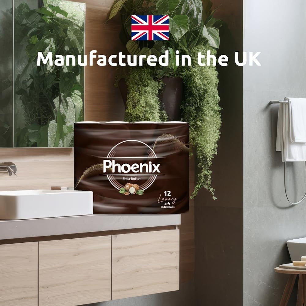 Phoenix Soft Shea Butter Fragranced Luxury Toilet Rolls Bulk Buy - Quilted White