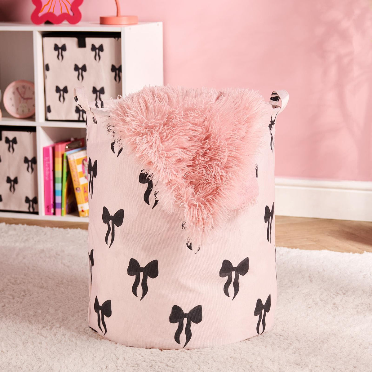 OHS Kids Laundry Basket Clothes Storage Toy Organiser Pop Up Hamper Bag Handles