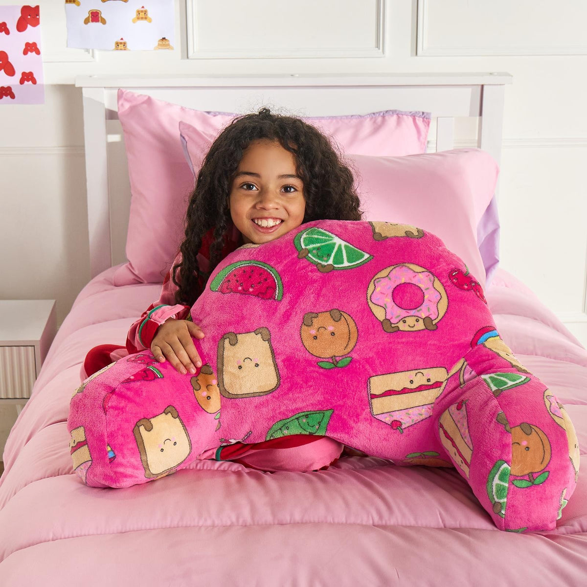 OHS Kids Gaming Cushion Bed Reading Pillow Soft Support with Arms Lumbar Chair
