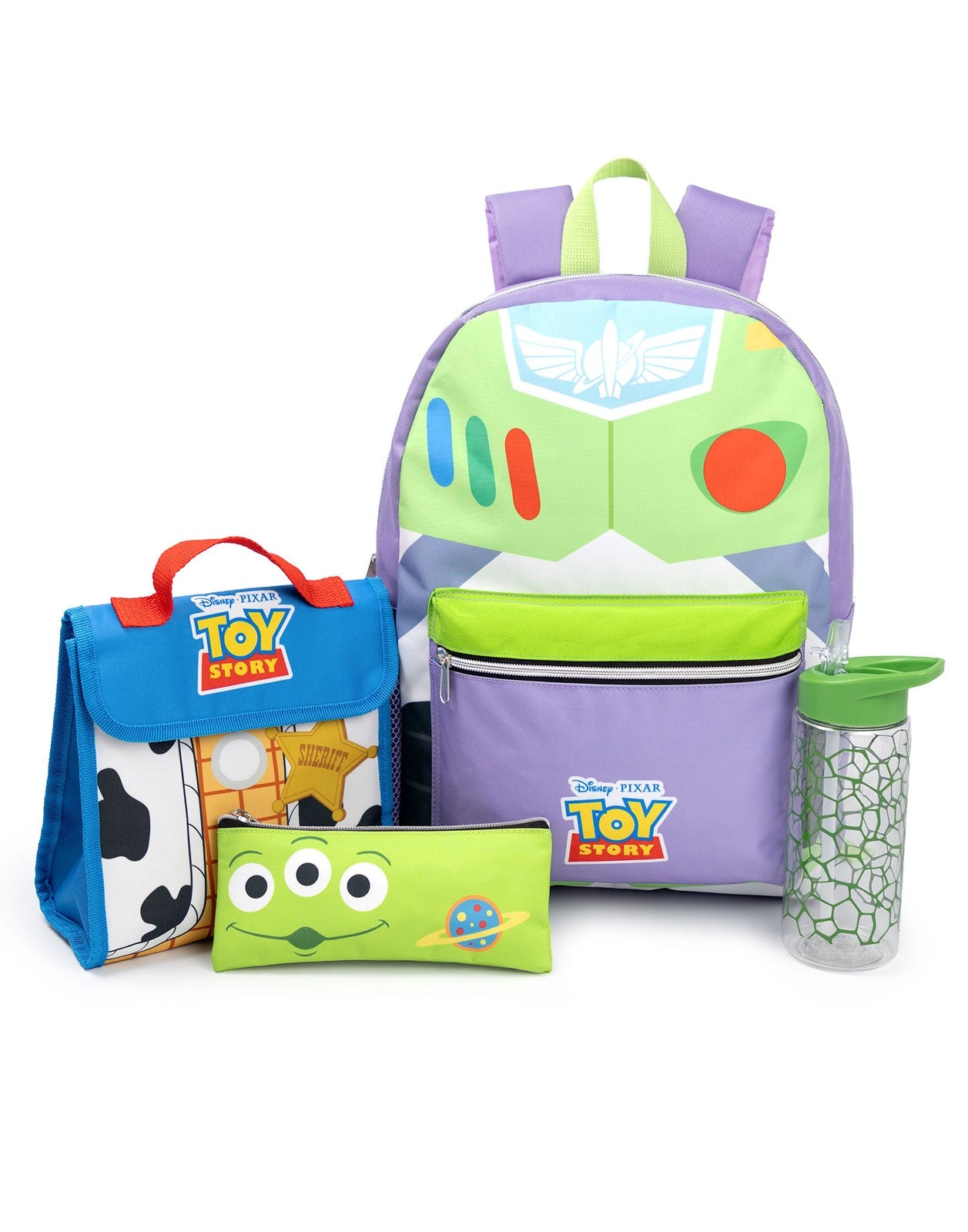 Disney 4 Piece Backpack Set | Unisex Kids Green | Official Merch