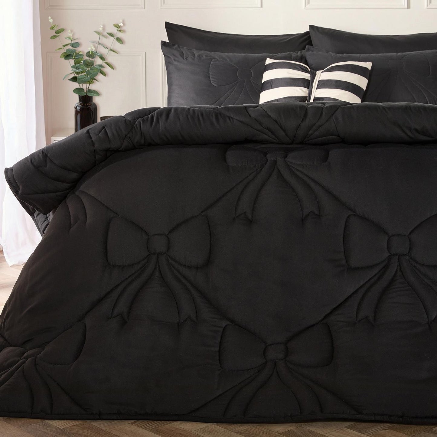 OHS Bow Lattice Coverless 7.5 TOG Duvet Bedding Set with Pillowcase