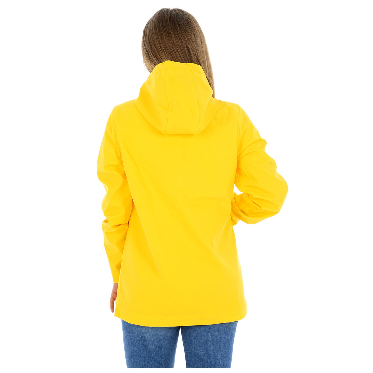 LADIES RAINCOAT WOMENS WATERPROOF FESTIVAL HOODED COAT PARKA RUBBERISED JACKET