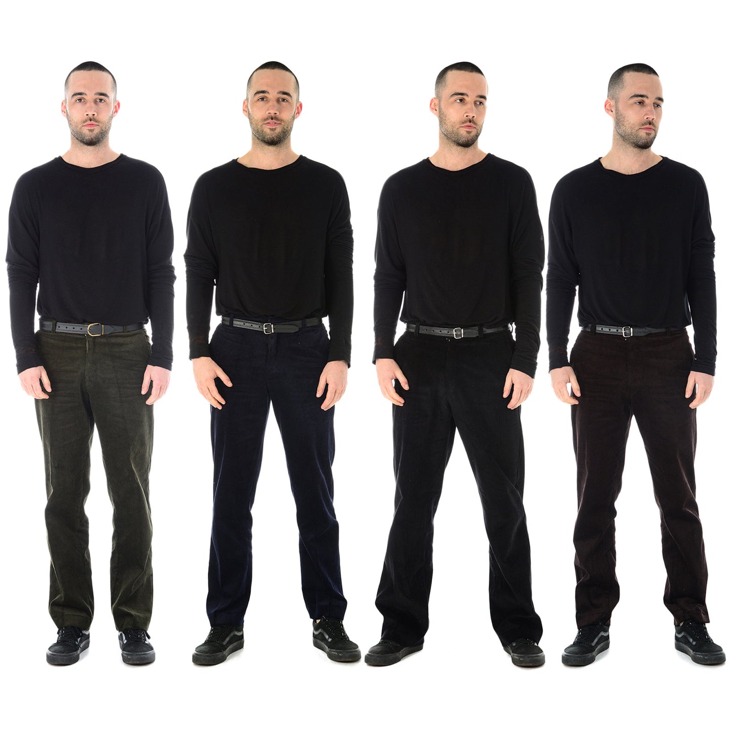 MENS CORD CORDUROY TROUSERS COTTON  BUSINESS FORMAL CASUAL BELTED SMART PANTS