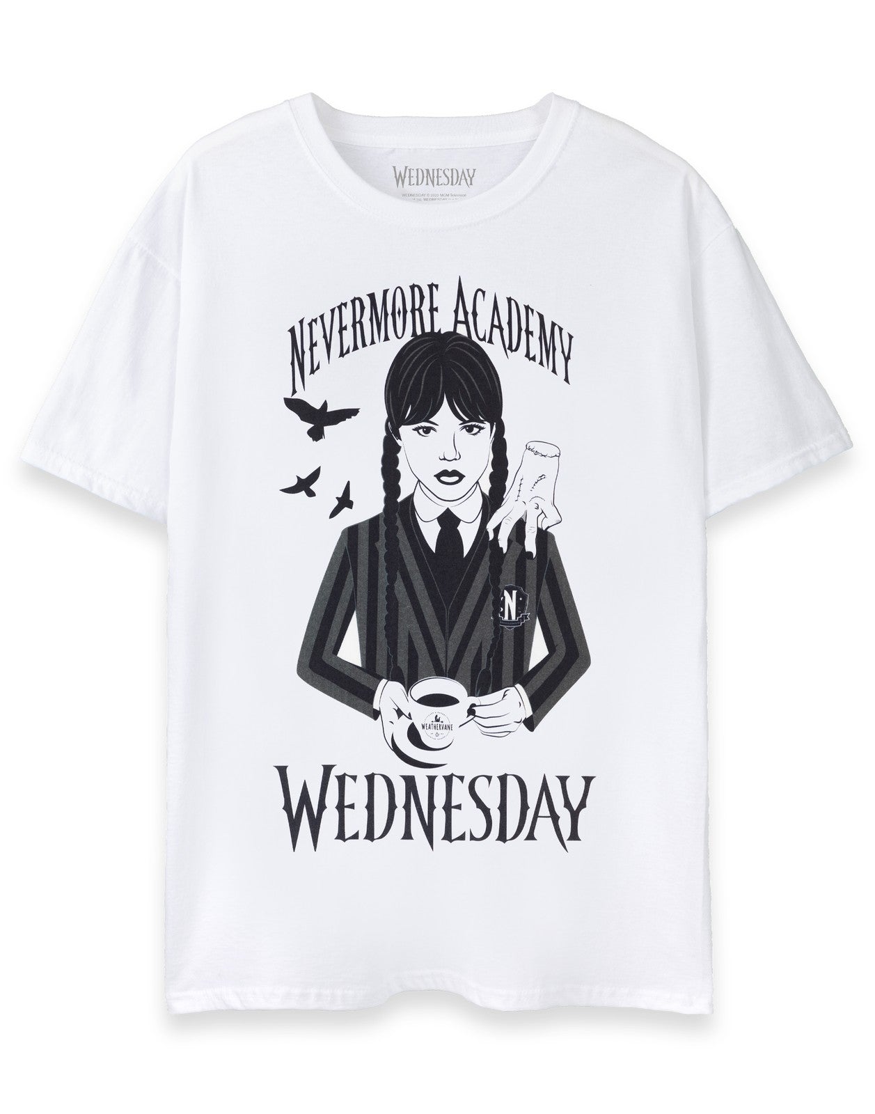 Wednesday Short Sleeved T-Shirt | Womens White | Official Merch