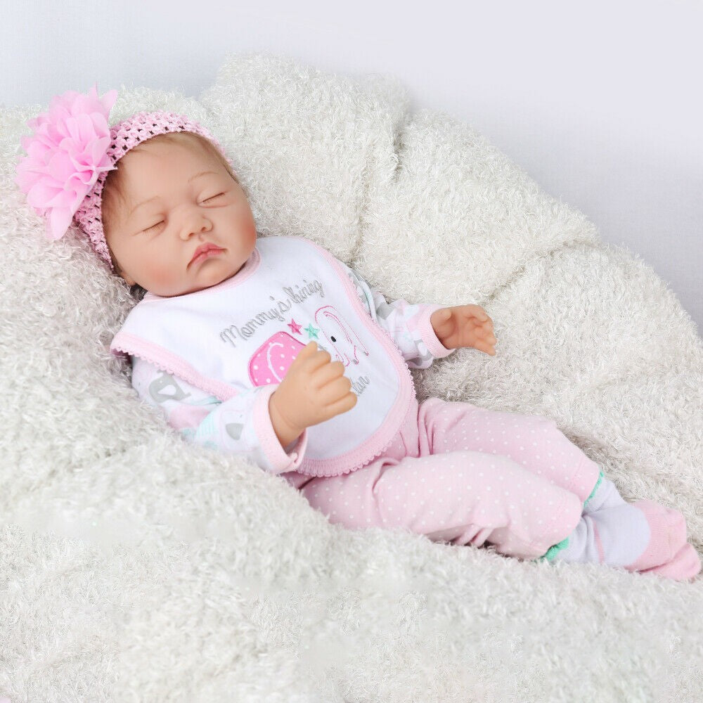 22'' Lifelike Reborn Baby Dolls Vinyl Silicone Handmade Real Life Newborn Girl