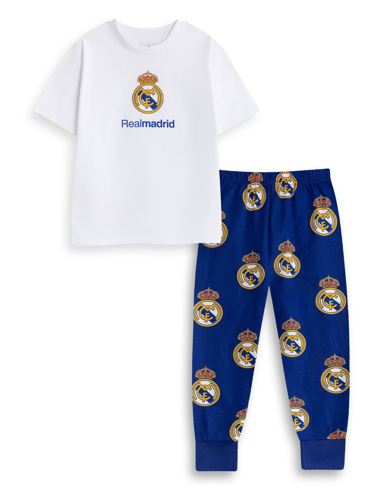 Real Madrid Short Sleeve Long Leg Pyjama Set | Boys Multicoloured | Official Mer
