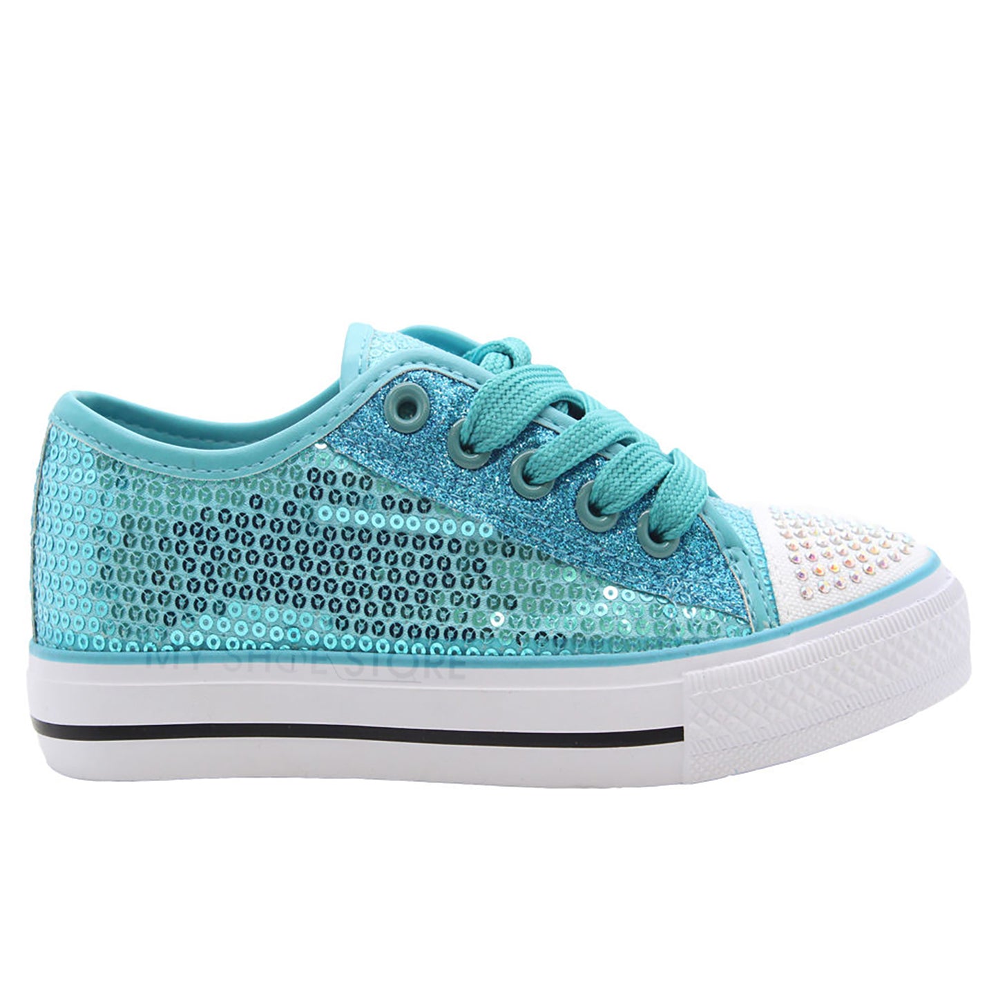 GIRLS DIAMANTE CANVAS SHOES CHILDRENS CASUAL PUMPS PLIMSOLLS SNEAKERS TRAINERS