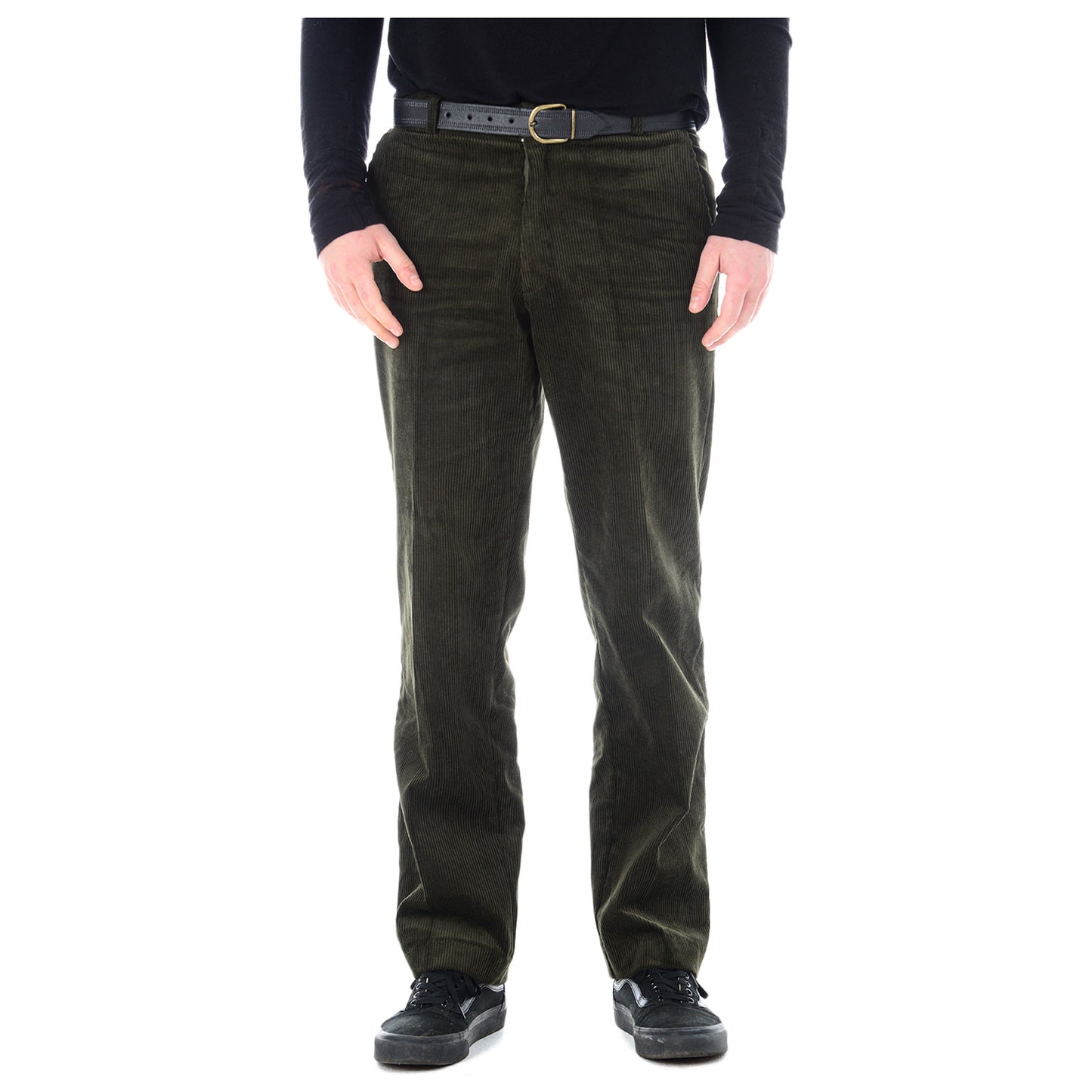 MENS CORD CORDUROY TROUSERS COTTON  BUSINESS FORMAL CASUAL BELTED SMART PANTS