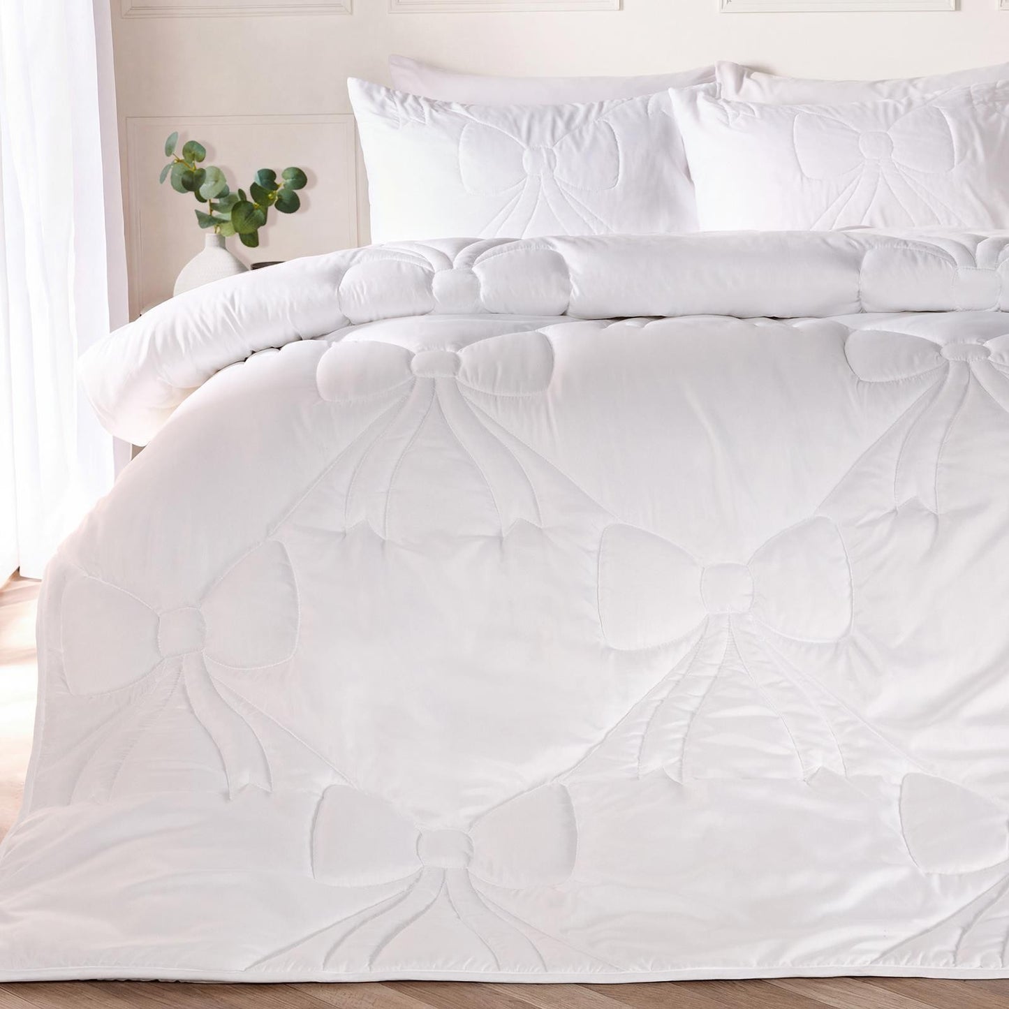 OHS Bow Lattice Coverless 7.5 TOG Duvet Bedding Set with Pillowcase