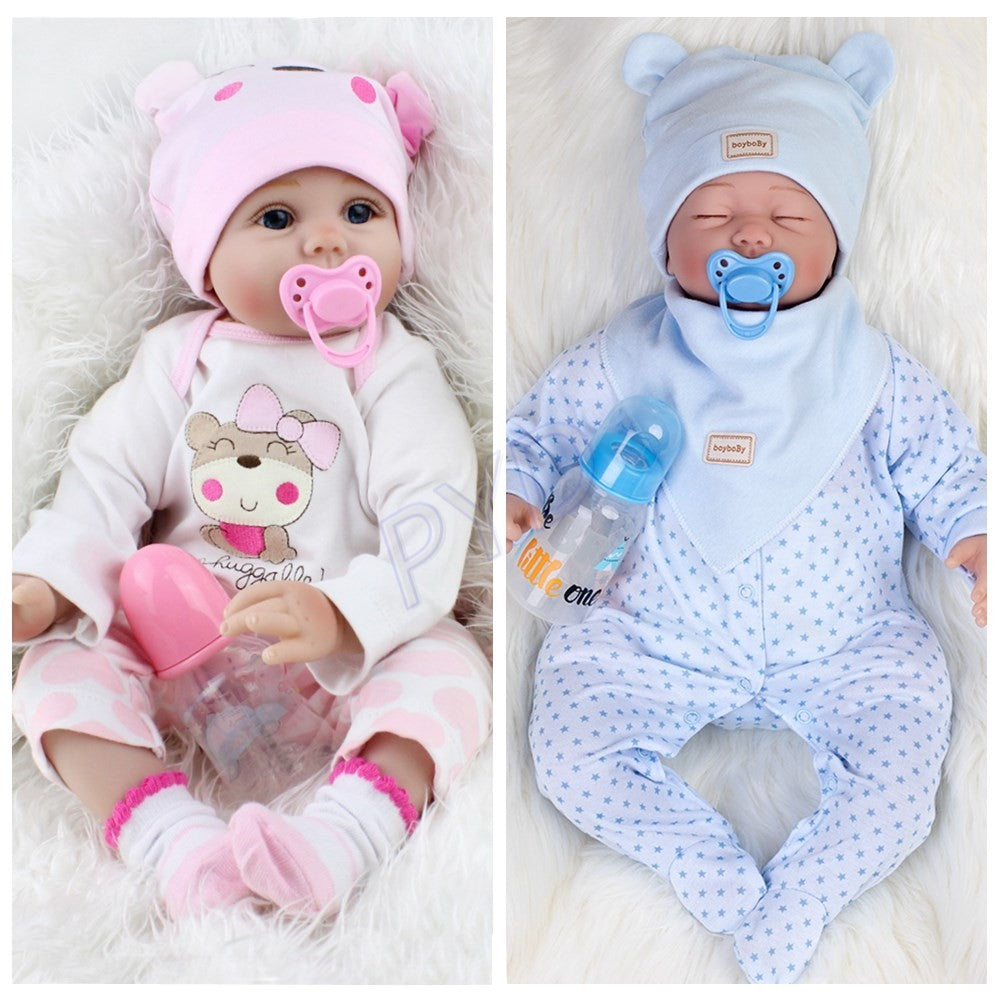 Lifelike Reborn Dolls Twins Handmade Real Life Newborn Girl Boy Doll Babies Gift