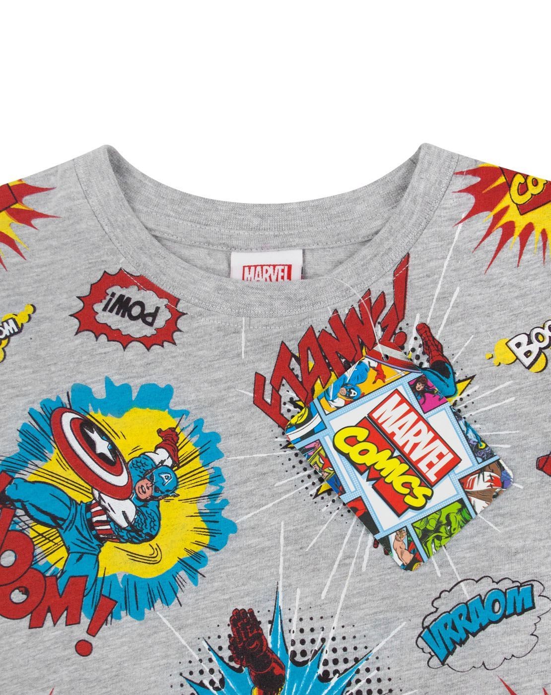 Marvel Short Sleeved T-Shirt | Boys Grey | Official Merch