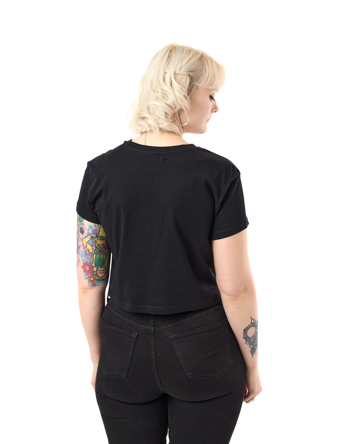 Twilight Cropped Short Sleeved T-Shirt | Womens Black | Official Merch