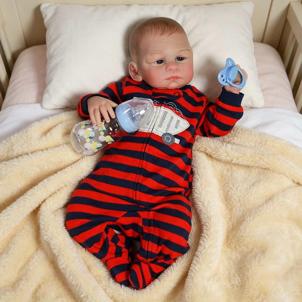 Real Reborn Baby Dolls Vinyl Silicone Handmade Realistic Newborn Boy Doll Gift