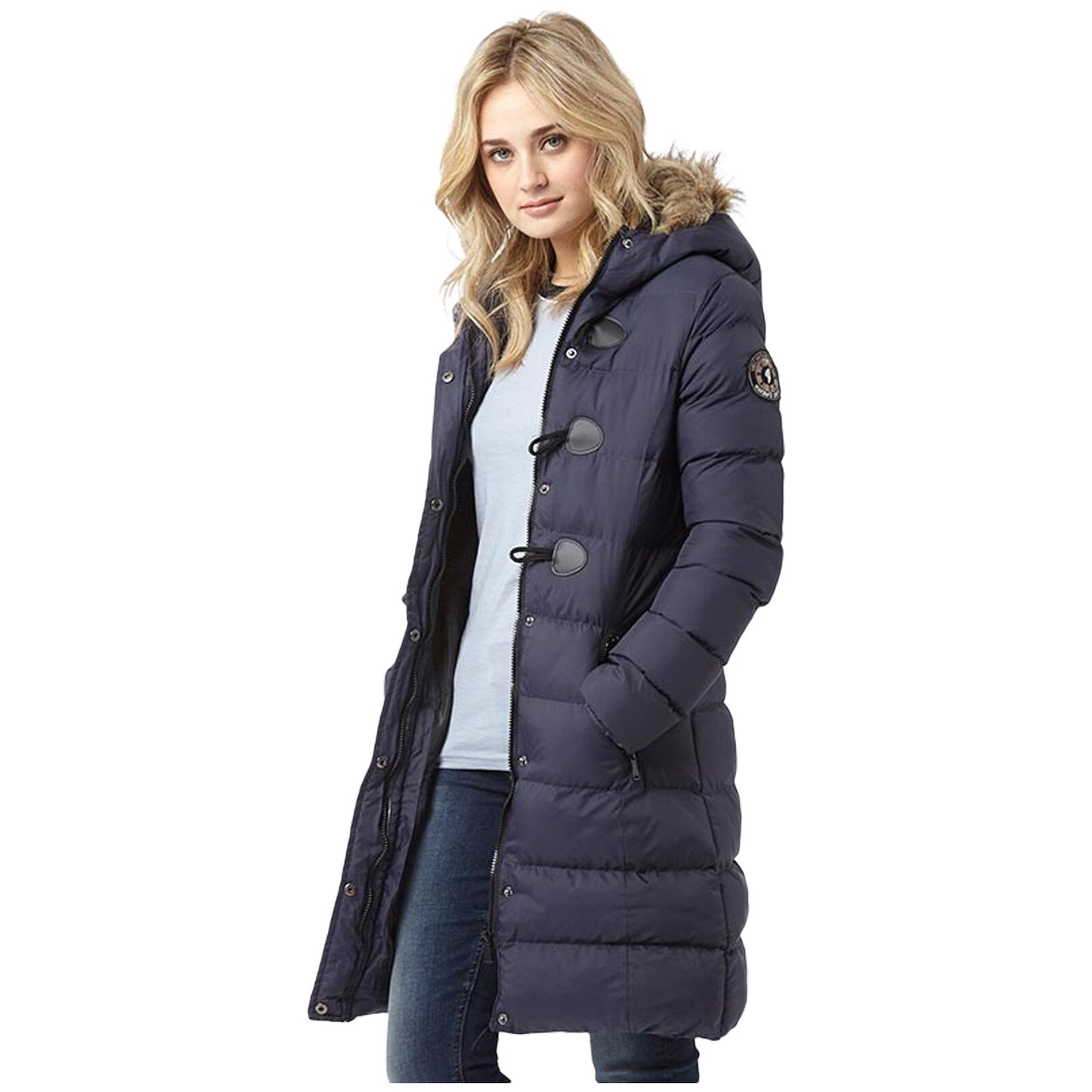 LADIES PUFFER JACKET WOMENS PADDED PUFFA FUR HOODED QUILTED BUBBLE PARKA COAT