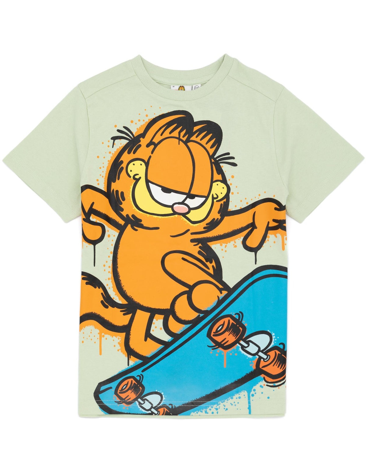 Garfield Short Sleeved T-Shirt | Boys Green | Official Merch