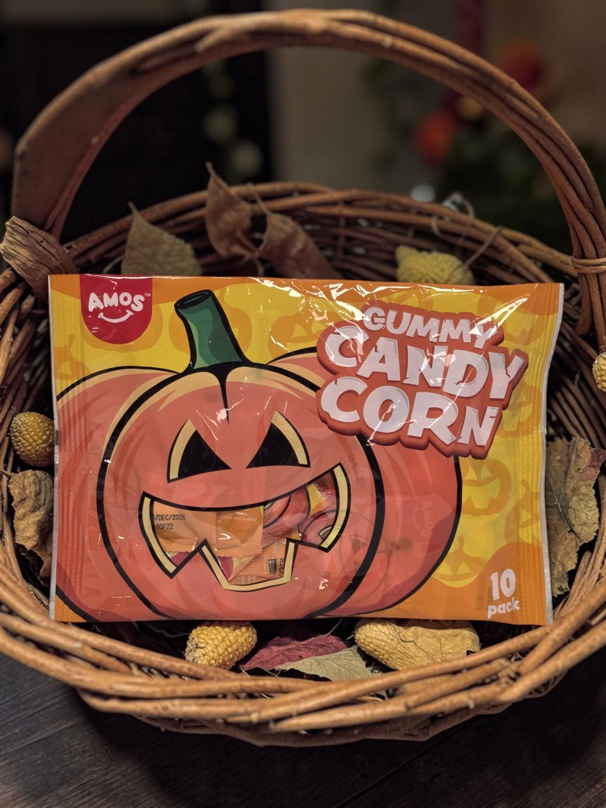 AMOS Gummy Candy Corn Halloween Sweets 10 Pack Trick or Treat Single or 2 Bags