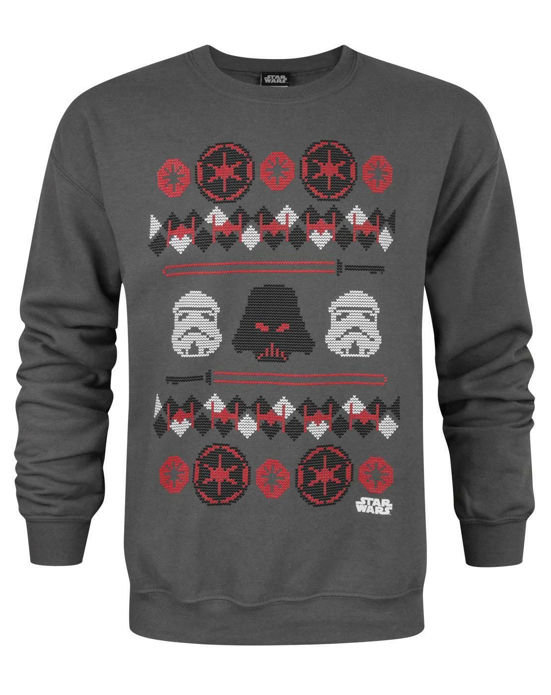 Star Wars Christmas Jumper | Mens Charcoal | Official Merch