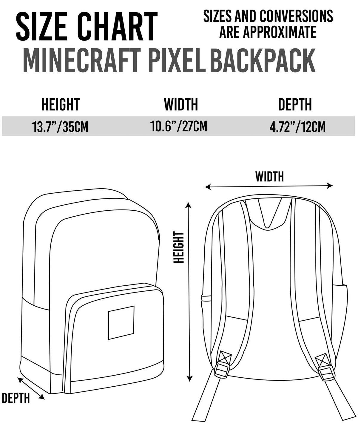 Minecraft Backpack | Boys Grey Gaming | Official Merch
