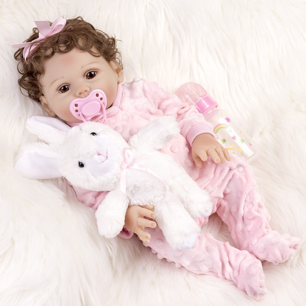 18" Realistic Reborn Baby Dolls Newborn Girl Doll Full Body Soft Vinyl Silicone