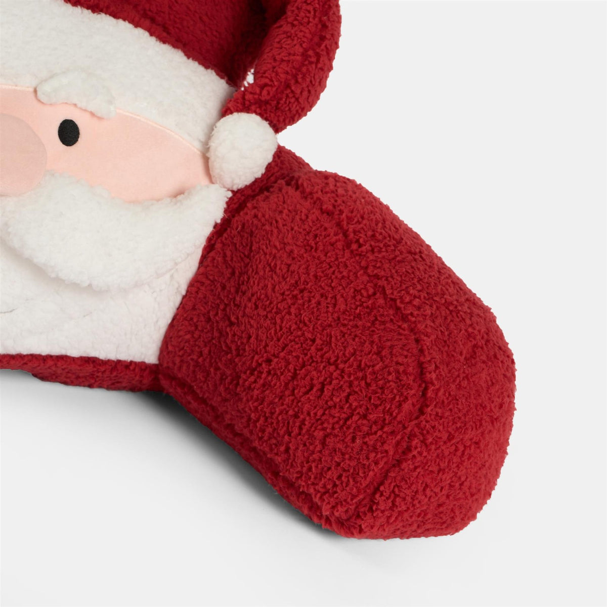 OHS Santa Cuddle Cushion Kids Soft Teddy Fleece Reading Pillow Xmas Bed Sofa