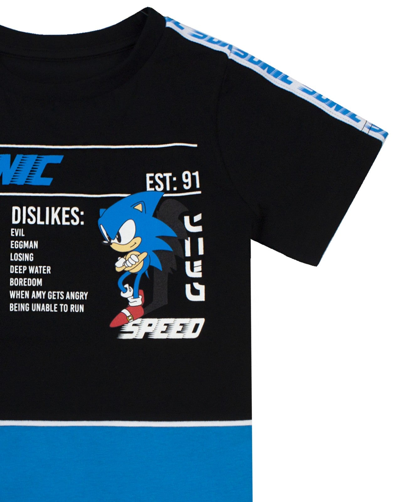 Sonic the Hedgehog Short Sleeved T-Shirt | Boys Black | Official Merch