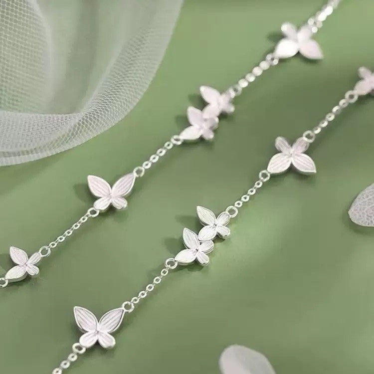 925 Sterling Silver Beautiful Butterfly Linked Bracelet Women Jewellery Gift UK