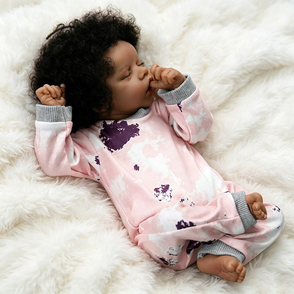 Realistic Reborn Dolls African American Newborn Baby Girl Dark Skin Xmas Gift UK