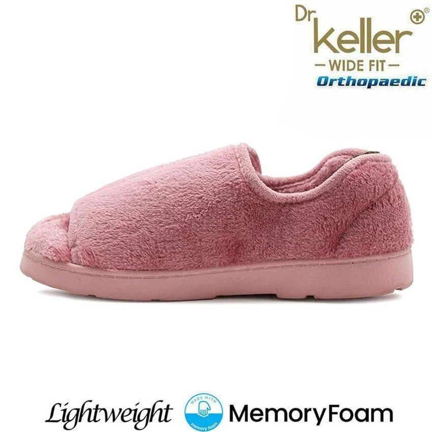 Dr Keller Ladies Wide Fit Memory Foam Slipper Washable Diabetic Orthopaedic Shoe