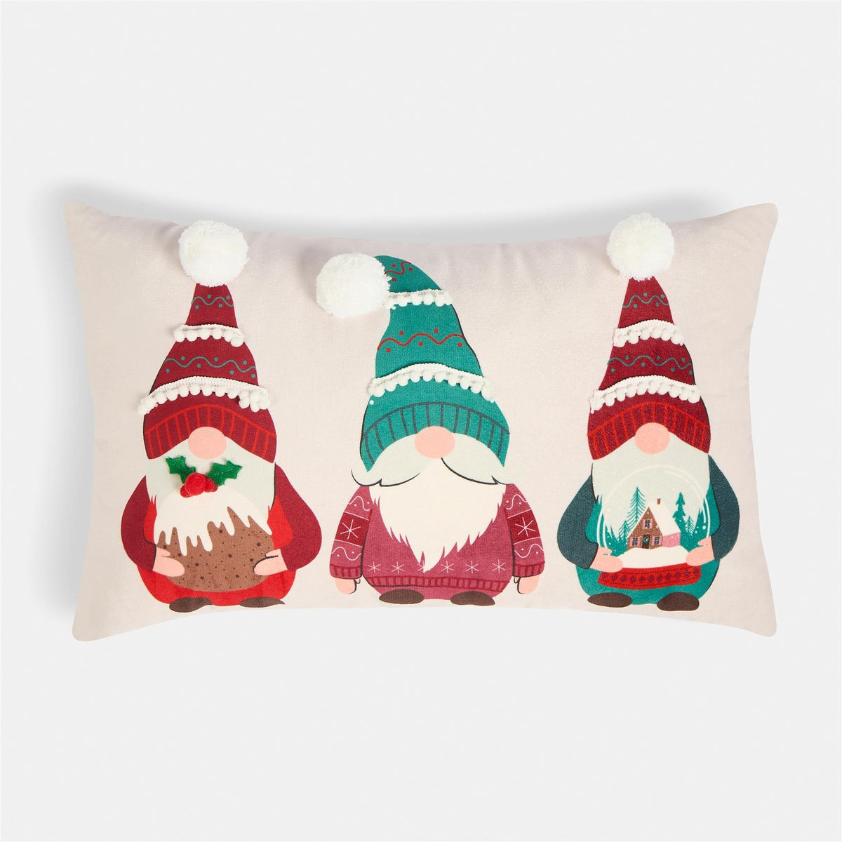 OHS Xmas Gonk Cushion Christmas Matte Velvet Festive Decorative Filled Pillow
