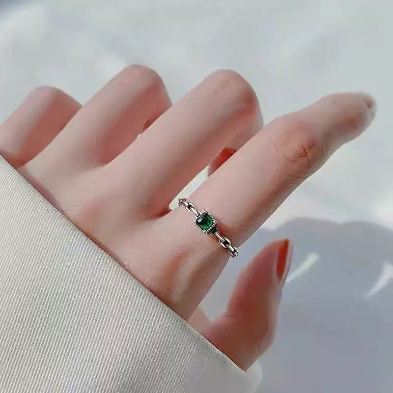925 Sterling Silver Crystal Fashion Adjustable Ring Women Girls Jewellery Gift