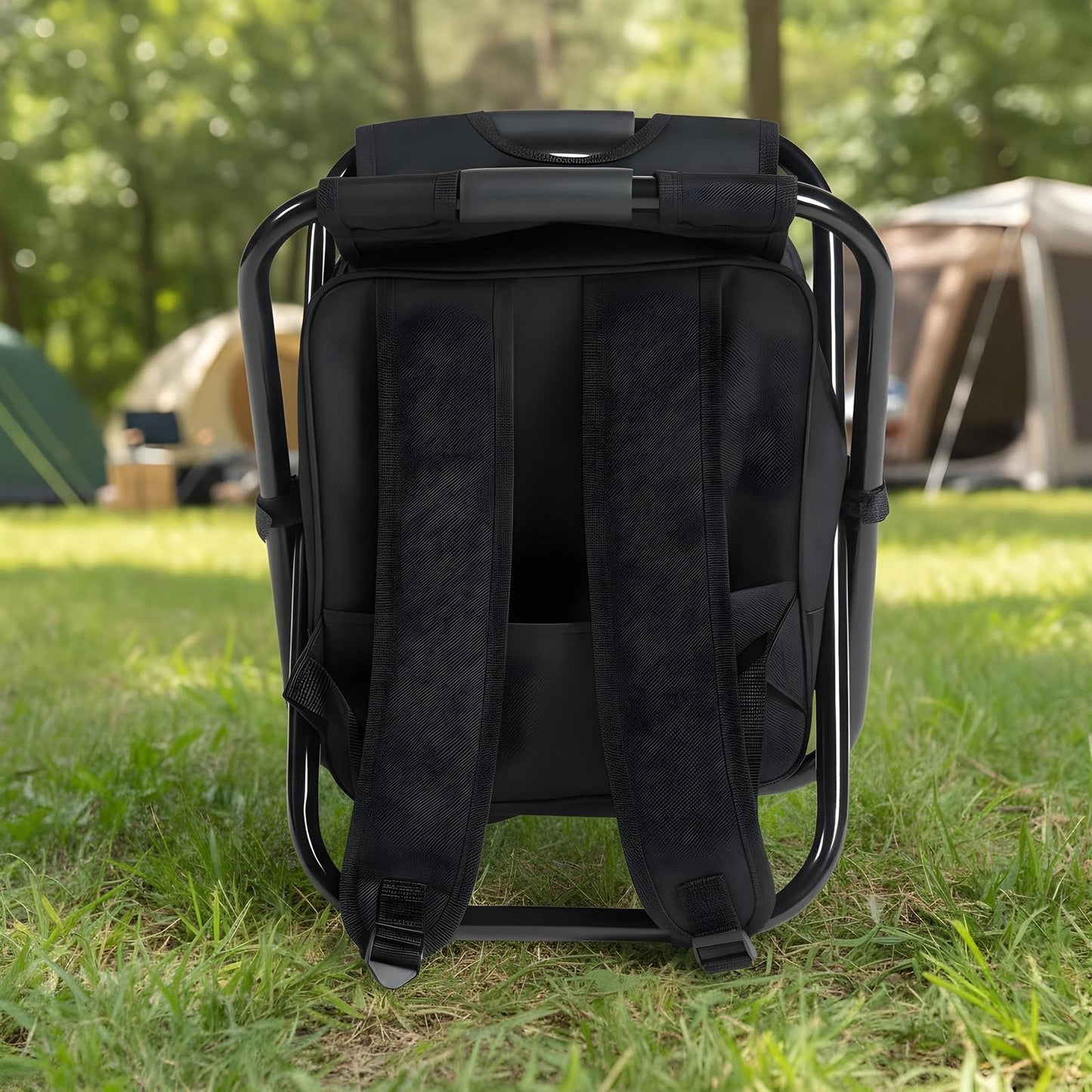 OHS 3-in-1 Camping Backpack Stool Cooling Bag Chair Folding Rucksack Seat