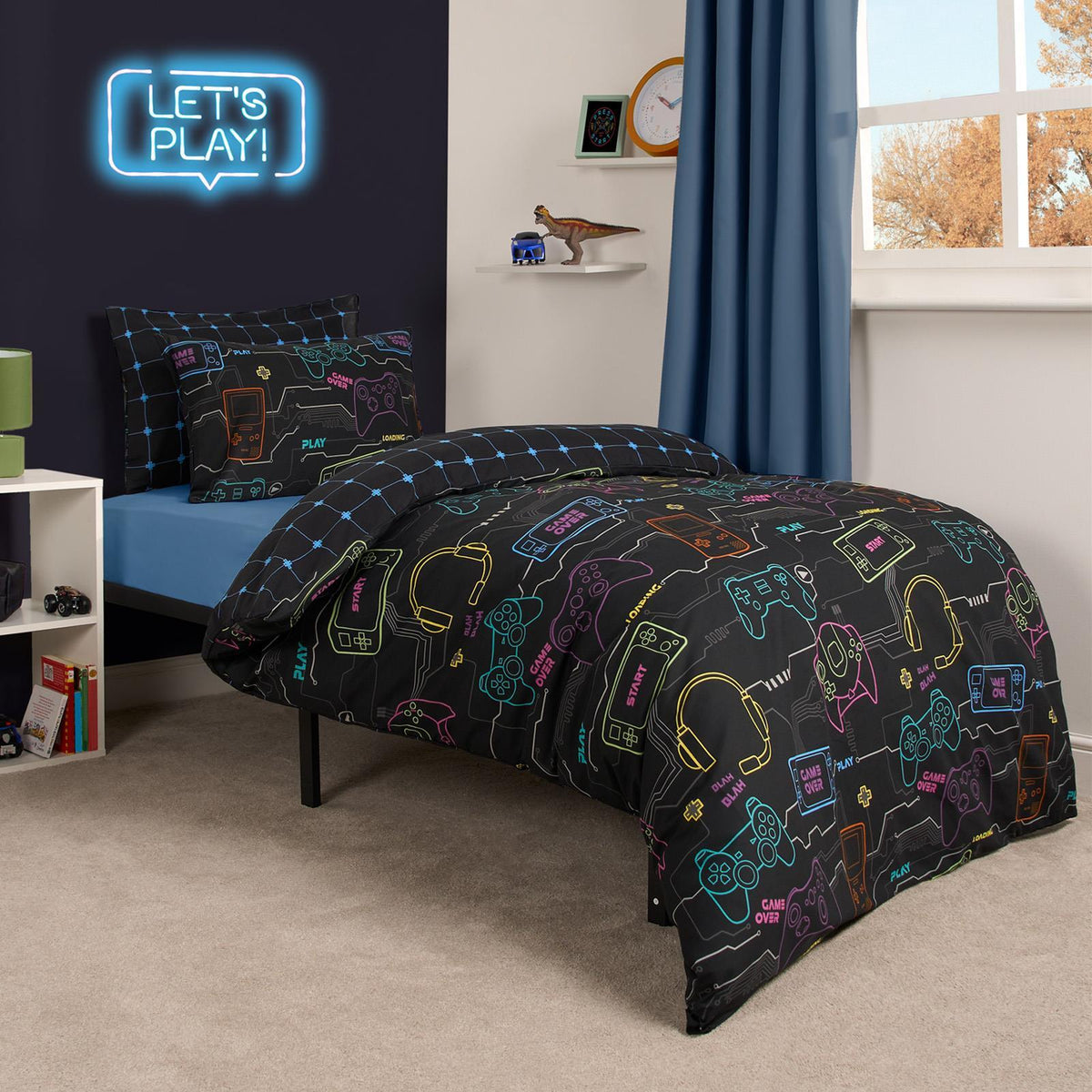 Gaming Duvet Cover Bedding Set Kids Reversible Quilt Junior Single Double Bed