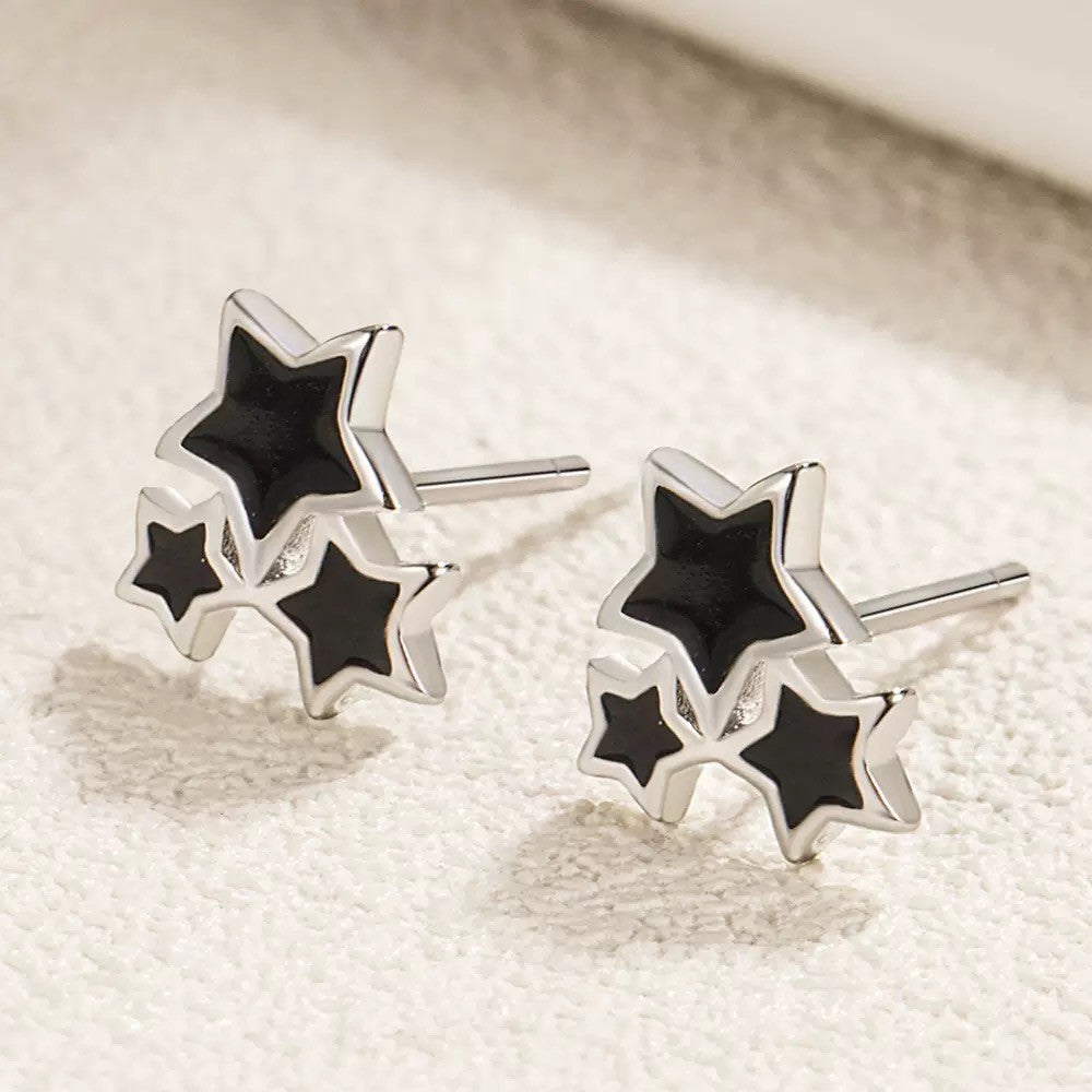 925 Sterling Silver Star Linked Stud Earrings Jewellery Women Girls Gift UK