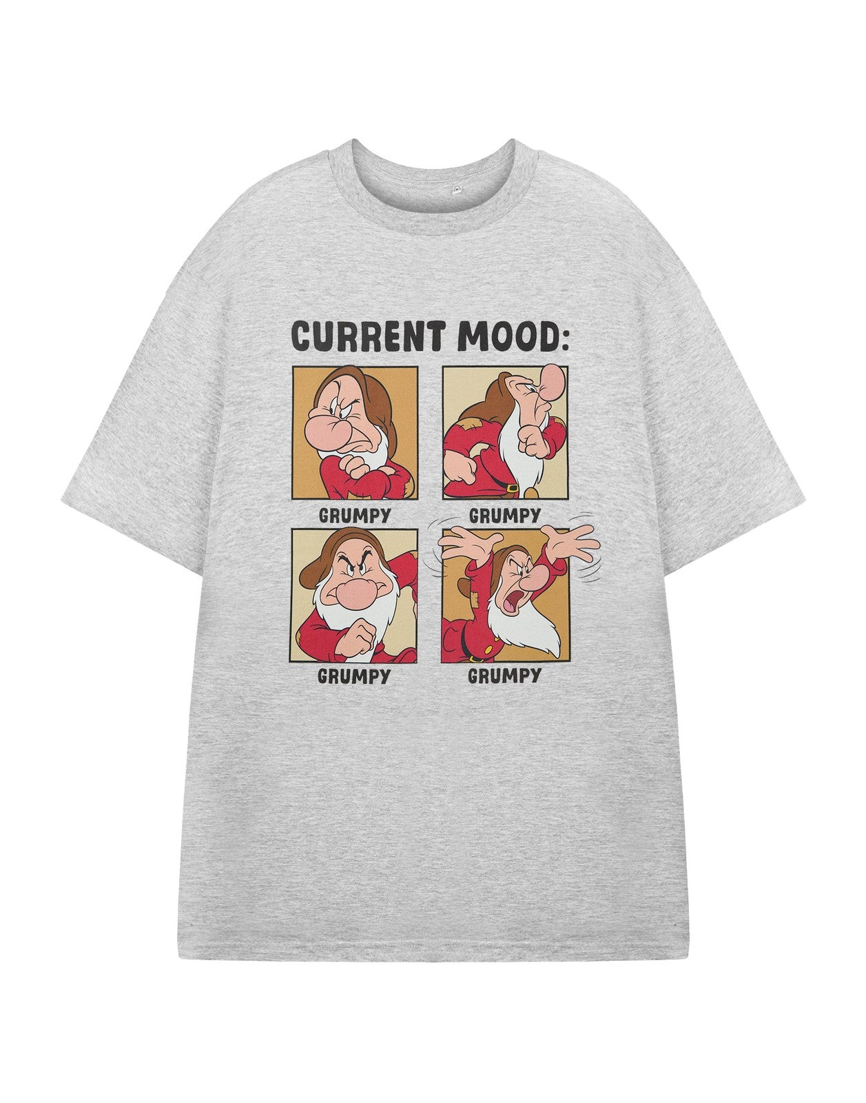 Disney Short Sleeved T-Shirt | Mens Grey Marl | Official Merch