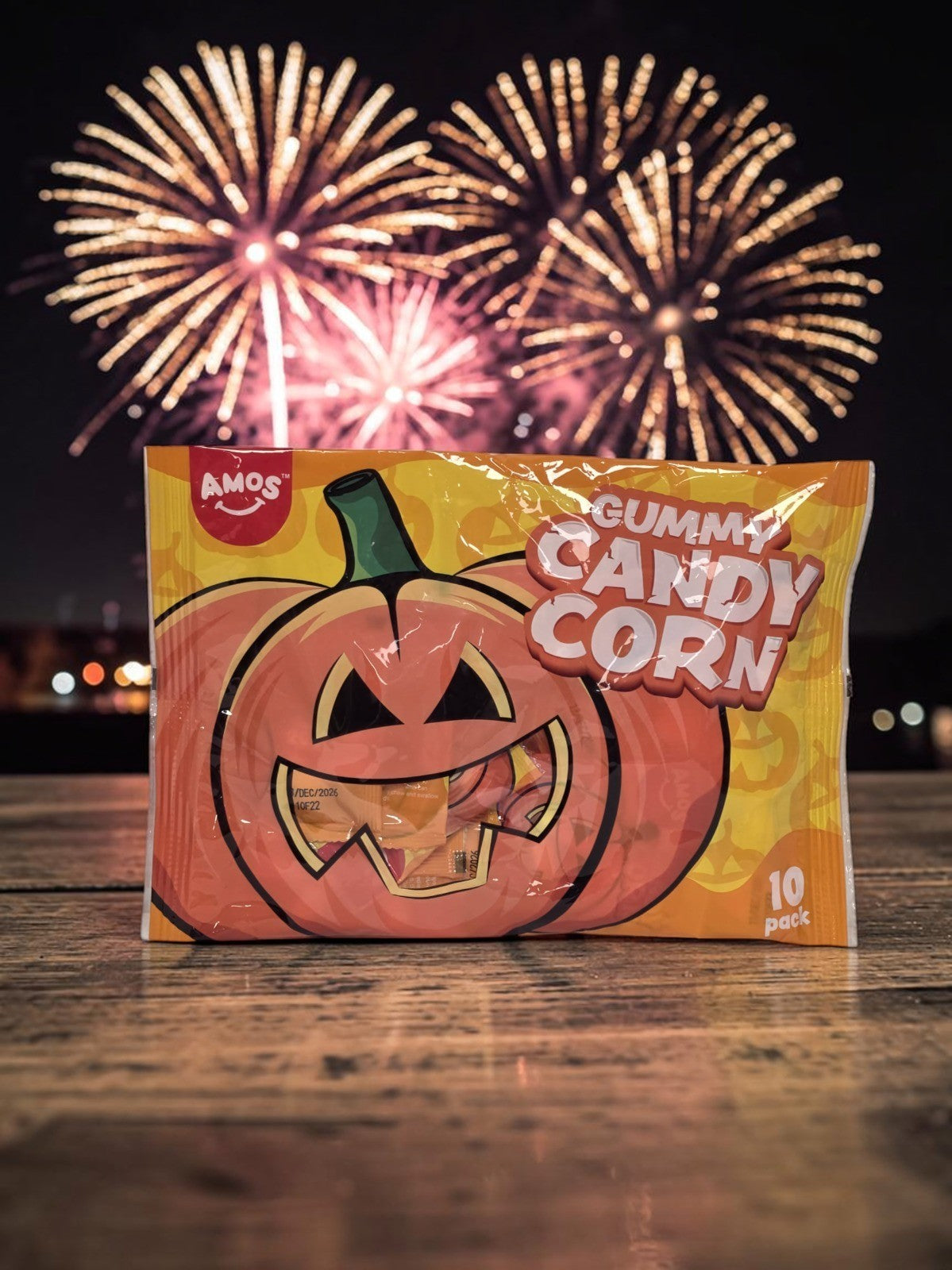 AMOS Gummy Candy Corn Halloween Sweets 10 Pack Trick or Treat Single or 2 Bags