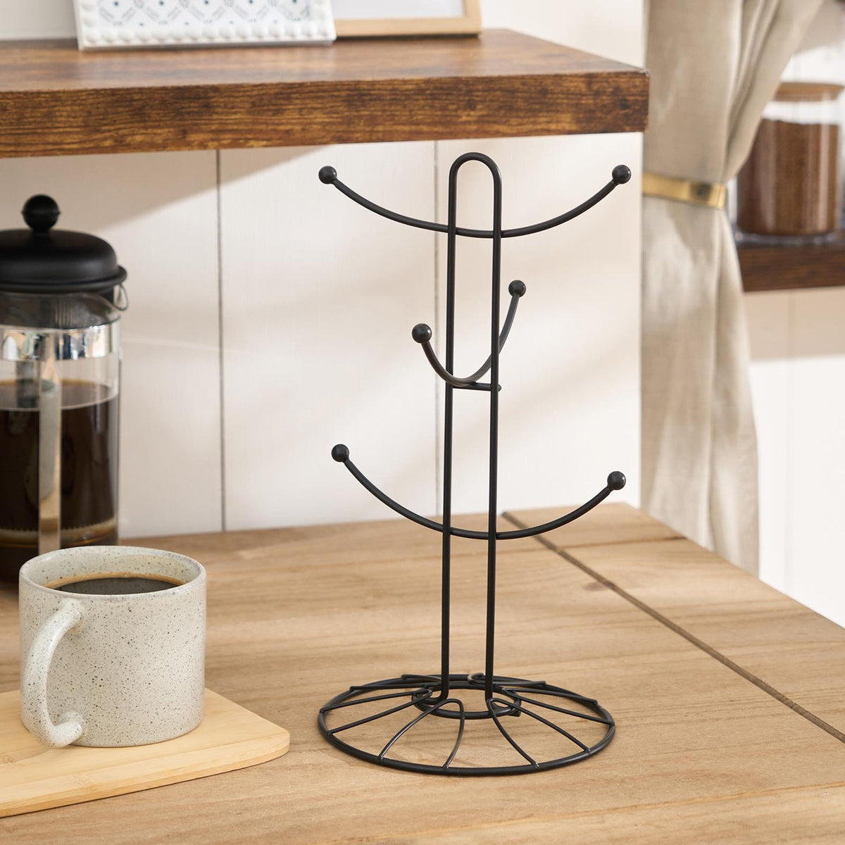 OHS Metal Mug Tree Countertop Wire Cup Holder Hanger Rack Non Slip Organiser
