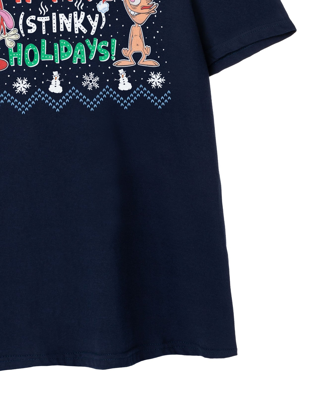 Ren & Stimpy Short Sleeved T-Shirt | Mens Navy | Official Merch