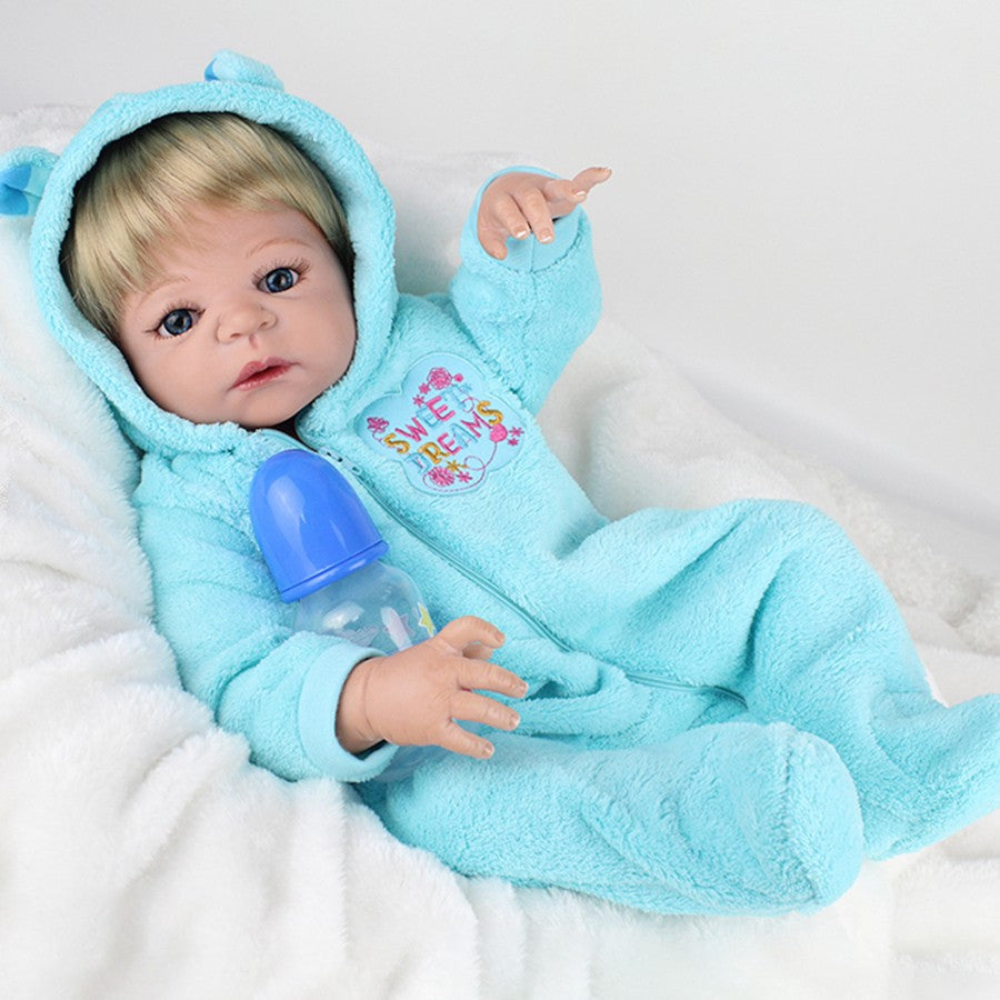 22" Lifelike Reborn Baby Dolls Toddler Boy Full Body Vinyl Silicone Newborn Doll