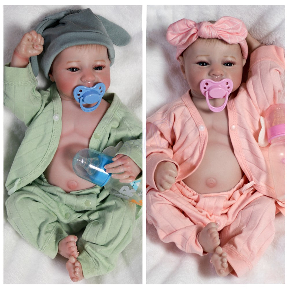 Realistic Reborn Dolls Baby Boy/Girl/Twins Full Body Vinyl Silicone Babies Bath