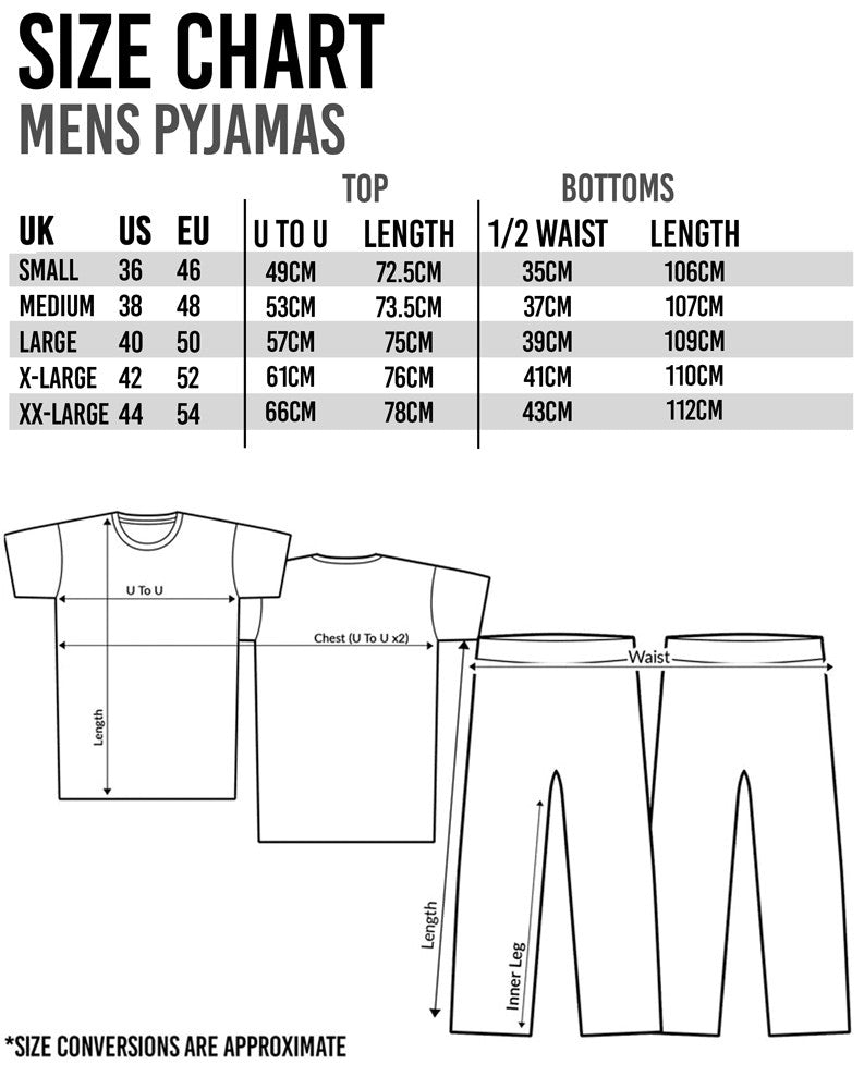 Top Gun Short Sleeve Long Leg Pyjama Set | Mens Navy/Grey | Official Merch