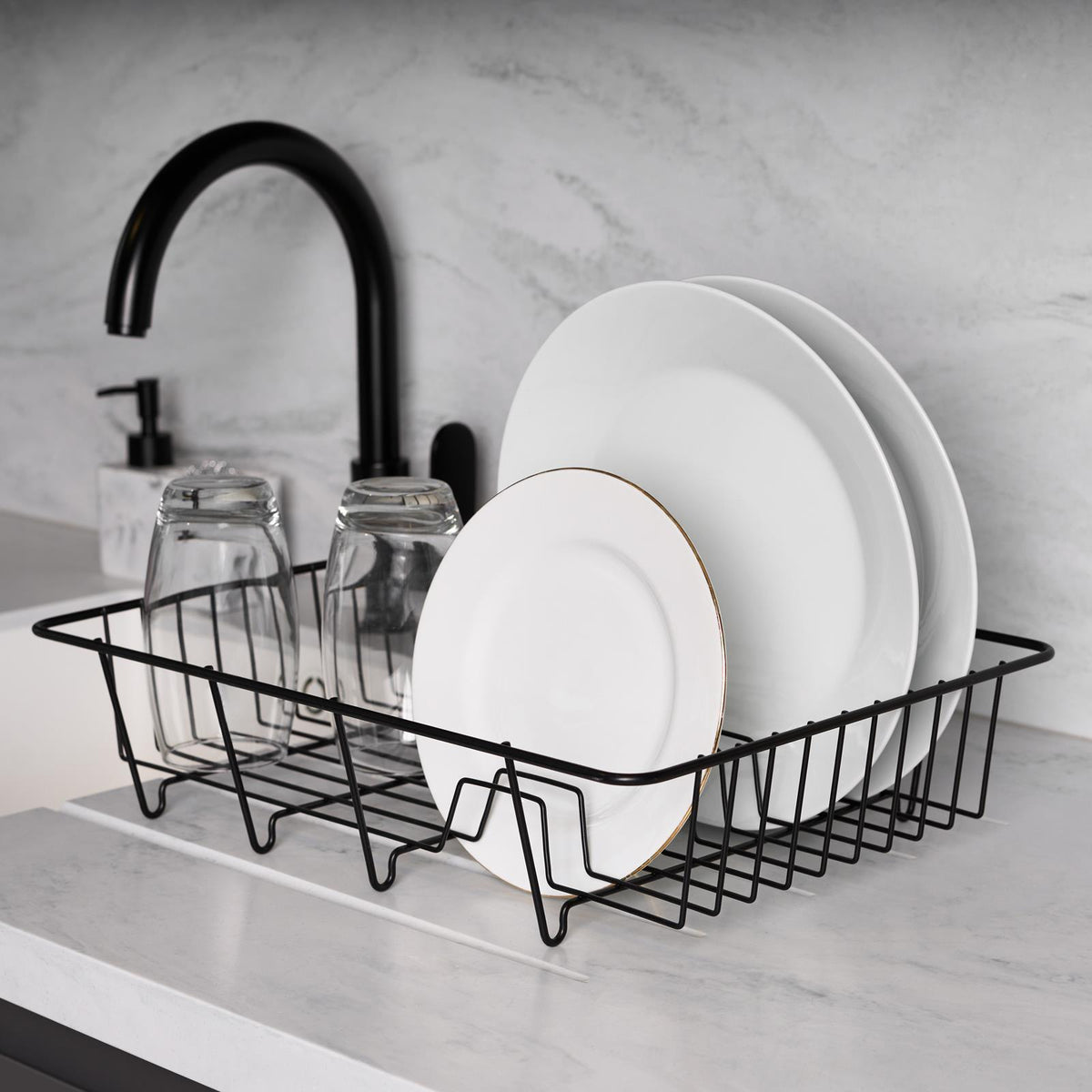 Dish Drainer Rack Cutlery Cup Plate Bowl Holder Kitchen Organiser Storage Tray
